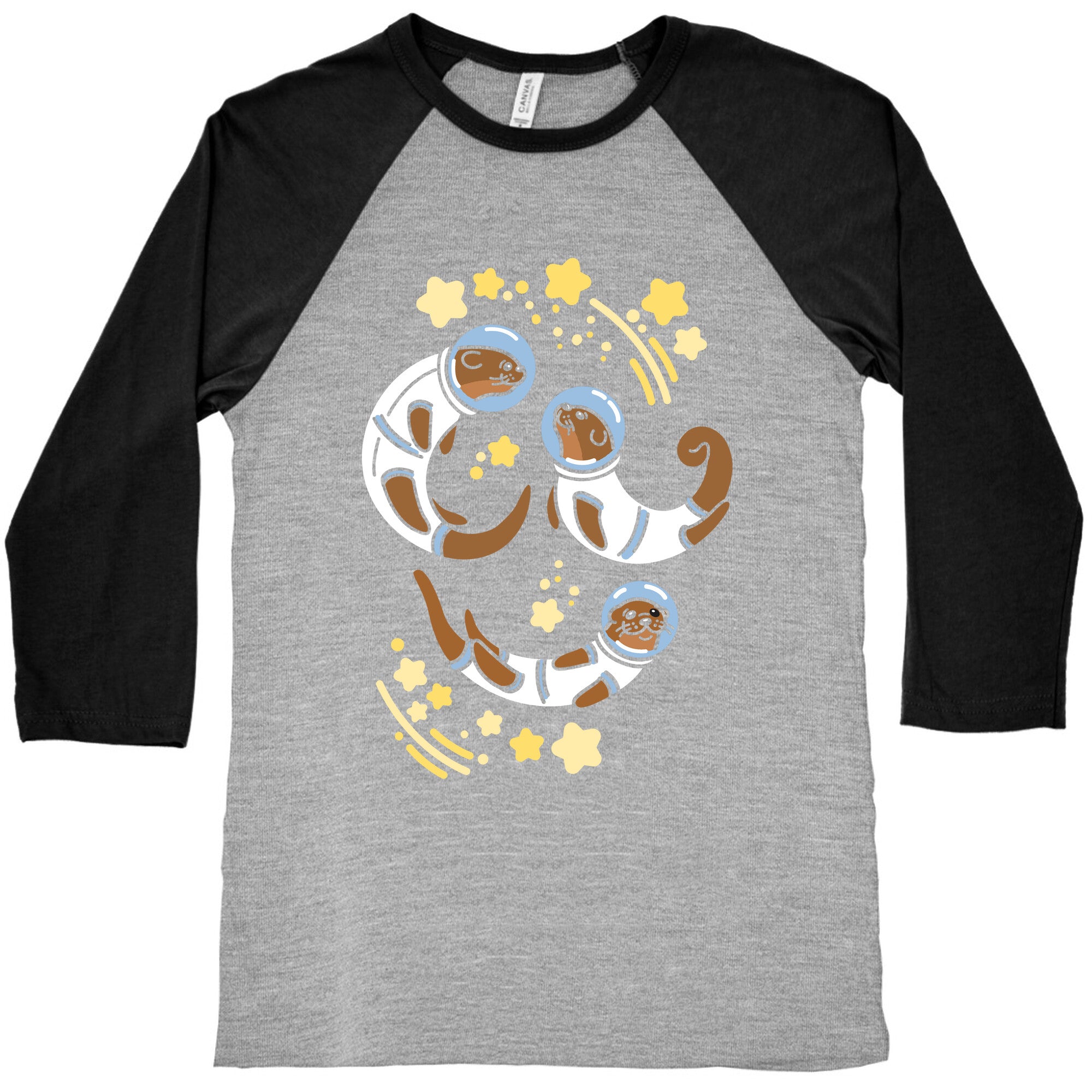 Otters In Space Baseball Tee